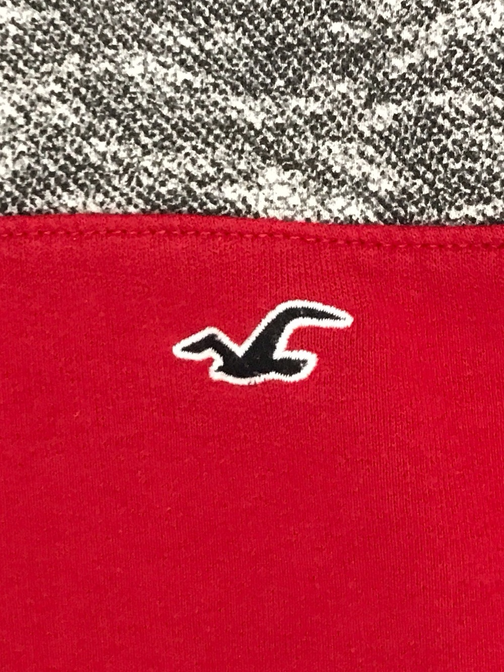 Vintage Y2K Hollister Hoodie Men’s L Grey Red Colourblock Pacific Merchants Tag - Picture 5 of 13